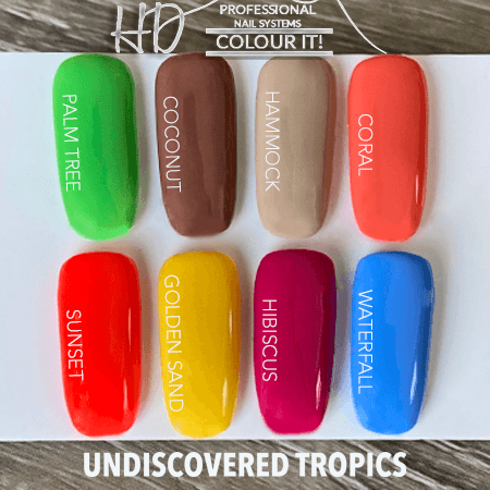HD Colour It!  Undiscovered Tropics Collection (all 8 colors 15ml) - Gel Essentialz