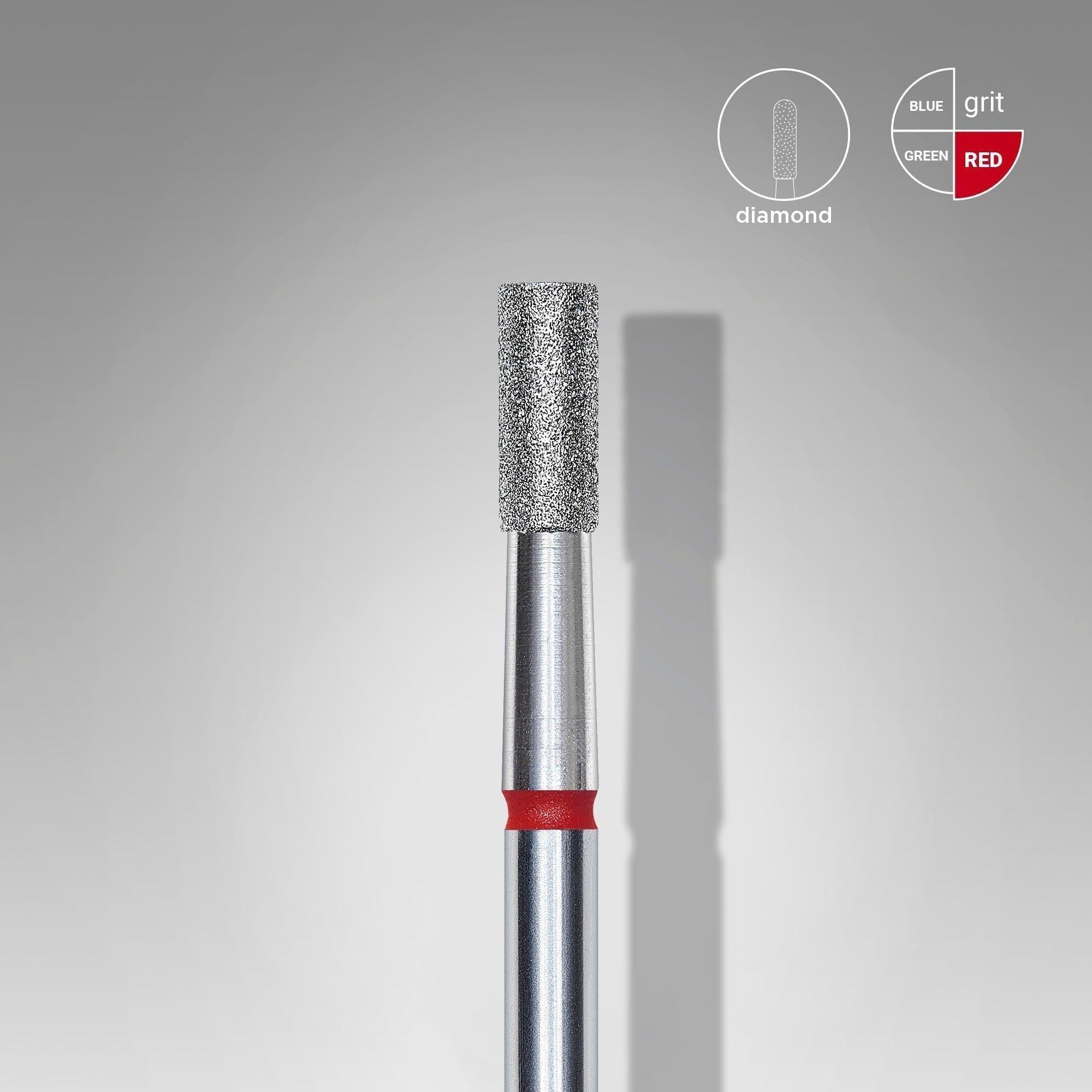 Staleks Diamond Bit - Cylinder Red (F) 2.5 / 6mm (357)-Drill bit-STALEKS PRO-Gel Essentialz