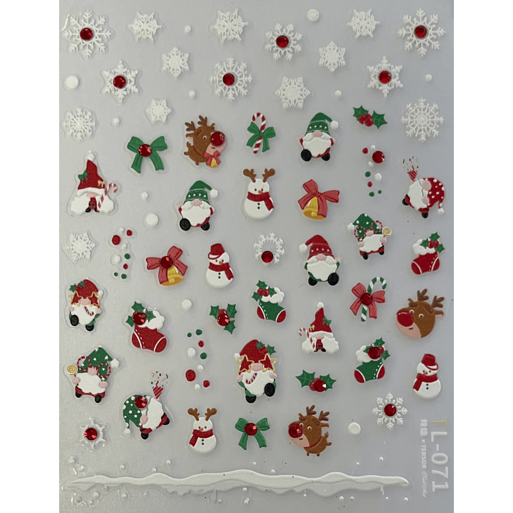 Pasties Decals - Christmas Crystal 071 (Gnomes)-Nail Art-Profiles-Gel Essentialz