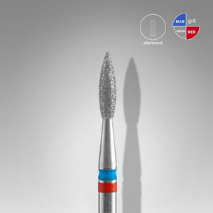 Staleks Diamond Bit - Duo Flame Red-Blue (F-M) 2.1 / 8mm (351)-Drill bit-STALEKS PRO-Gel Essentialz