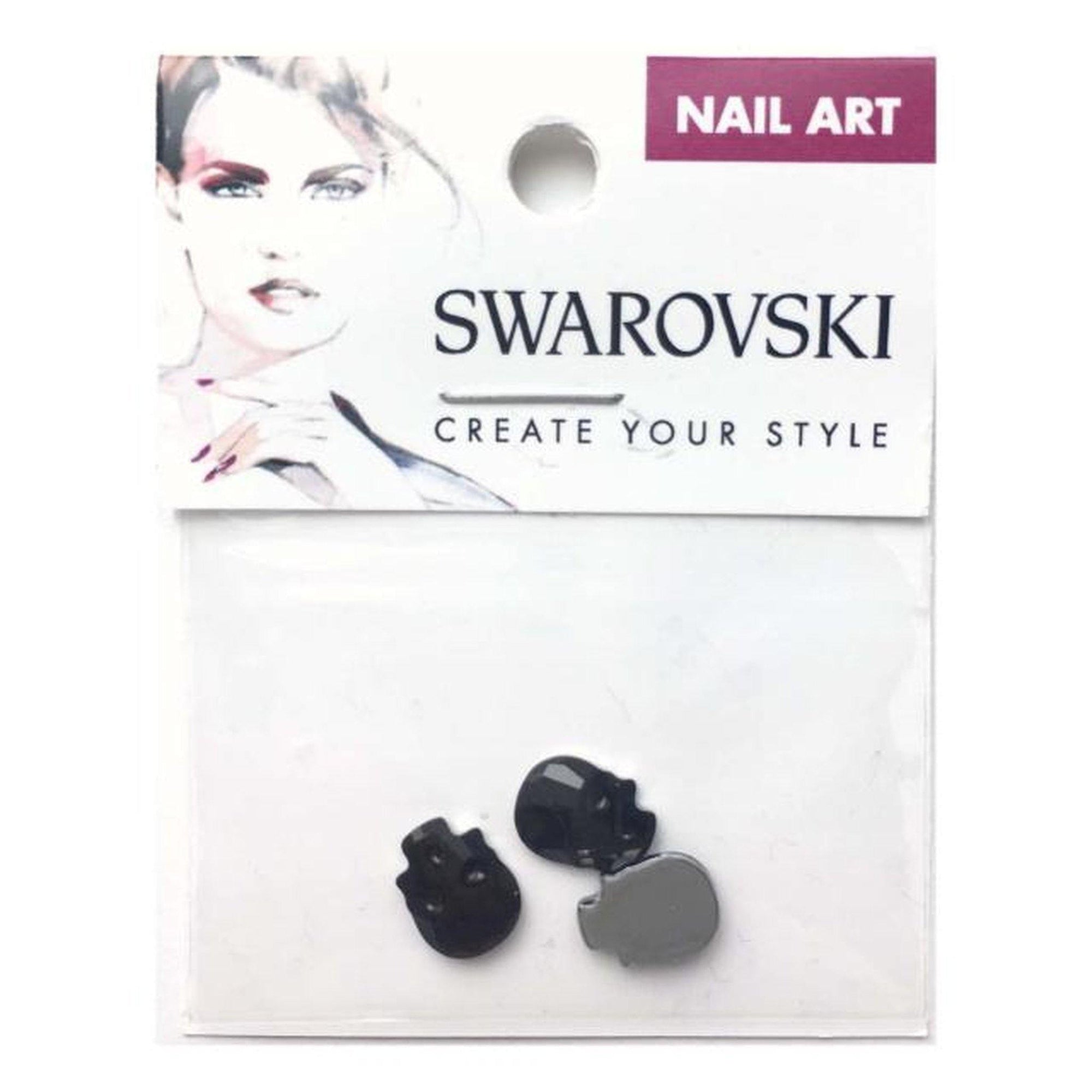 10X7.5MM SWAROVSKI SKULL FLAT BACK - Jet