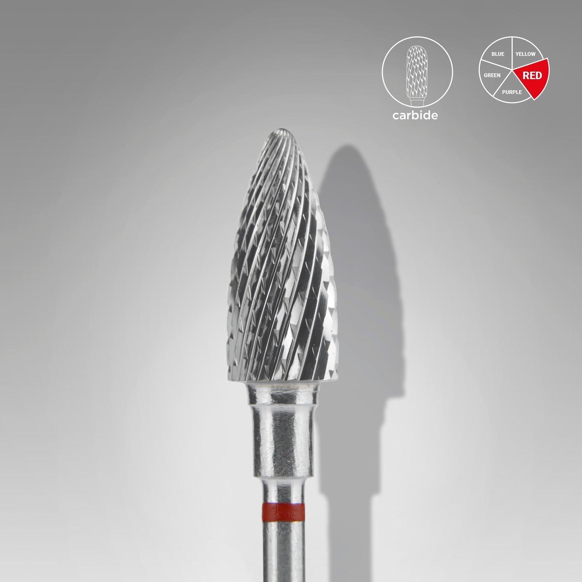 Staleks Carbide Bit - Pine Cone Red (F) 6/14mm (458)-Drill bit-STALEKS PRO-Gel Essentialz