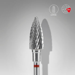 Staleks Carbide Bit - Pine Cone Red (F) 6/14mm (458)-Drill bit-STALEKS PRO-Gel Essentialz