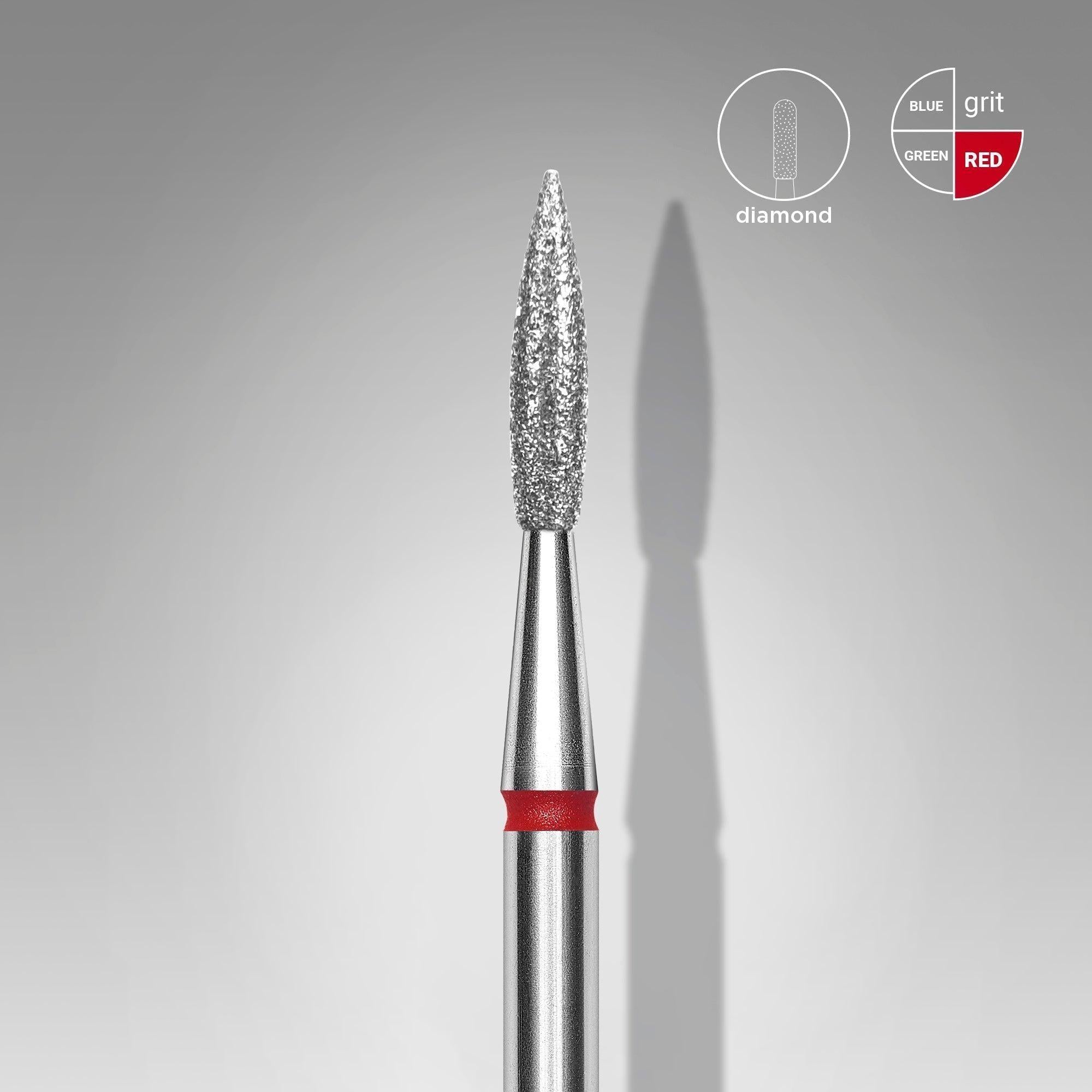 Staleks Diamond Bit - Pointed Flame Red (F) 2.3 / 8mm (354)-Drill bit-STALEKS PRO-Gel Essentialz