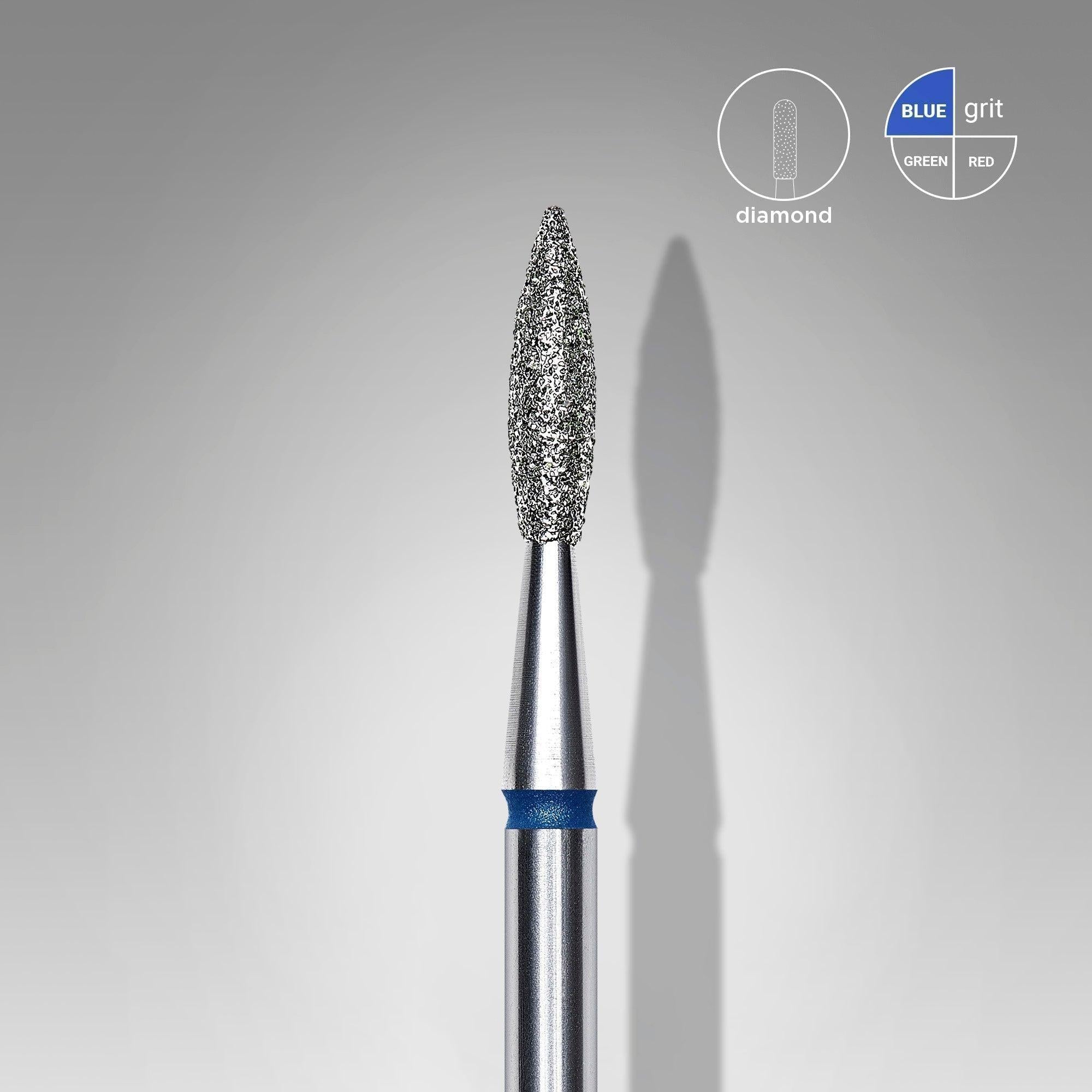 Staleks Diamond Bit - Pointed Flame Blue (M) 2.1 / 8mm (352)-Drill bit-STALEKS PRO-Gel Essentialz