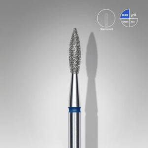 Staleks Diamond Bit - Pointed Flame Blue (M) 2.1 / 8mm (352)-Drill bit-STALEKS PRO-Gel Essentialz