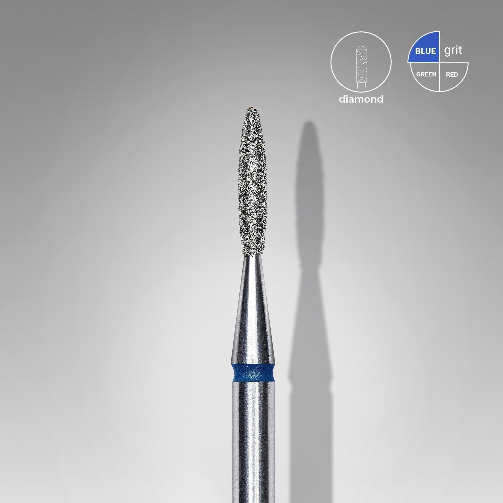 Staleks Diamond Bit - Pointed Flame Blue (M) 1.6 / 8mm (349)-Drill bit-STALEKS PRO-Gel Essentialz