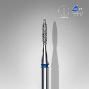 Staleks Diamond Bit - Pointed Flame Blue (M) 1.6 / 8mm (349)-Drill bit-STALEKS PRO-Gel Essentialz