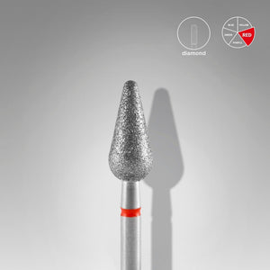 Staleks Diamond Bit - Rounded Pear Red (F) 5 / 12mm (430)-Drill bit-STALEKS PRO-Gel Essentialz