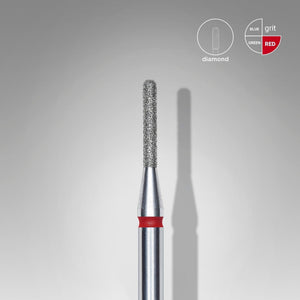 Staleks Diamond Bit - Rounded Cylinder Red (F) 1.4 / 8mm (359)-Drill bit-STALEKS PRO-Gel Essentialz