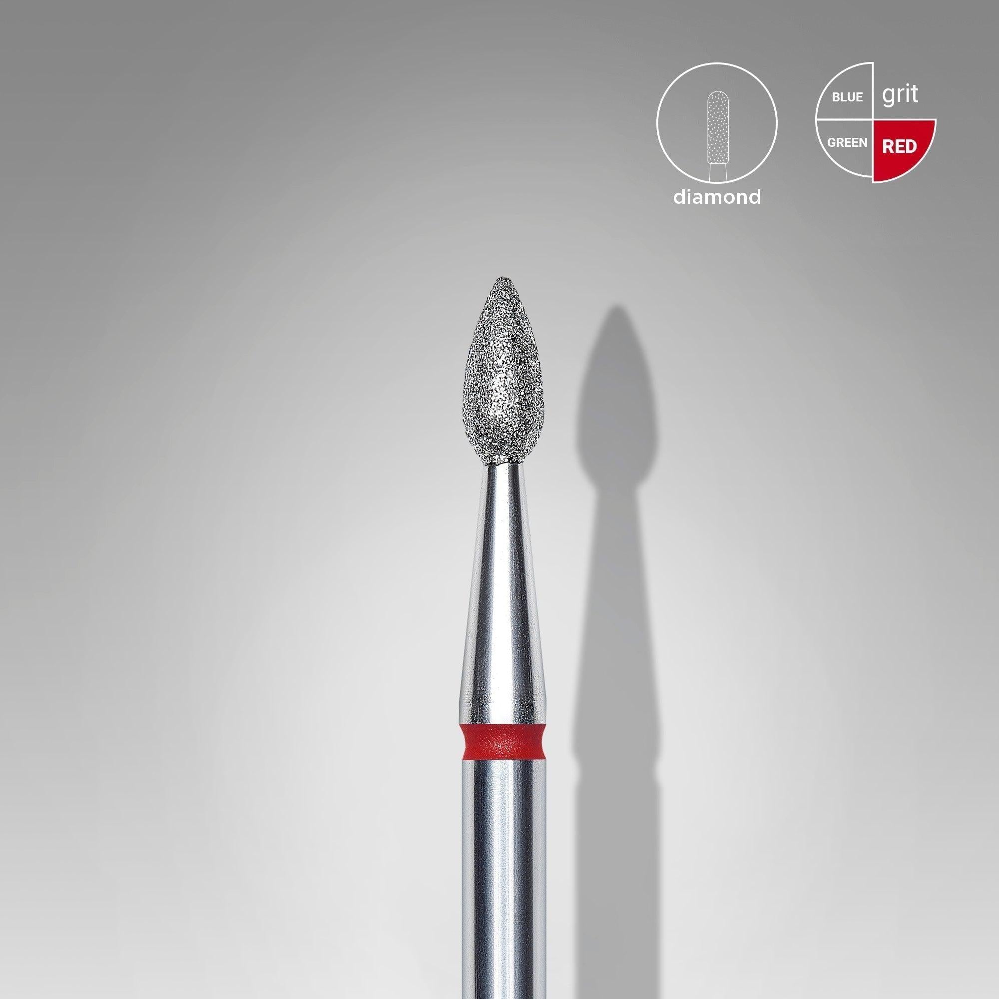 Staleks Diamond Bit - Drop Red (F) 2.3 / 5mm (404)-Drill bit-STALEKS PRO-Gel Essentialz