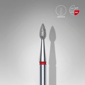 Staleks Diamond Bit - Drop Red (F) 2.3 / 5mm (404)-Drill bit-STALEKS PRO-Gel Essentialz