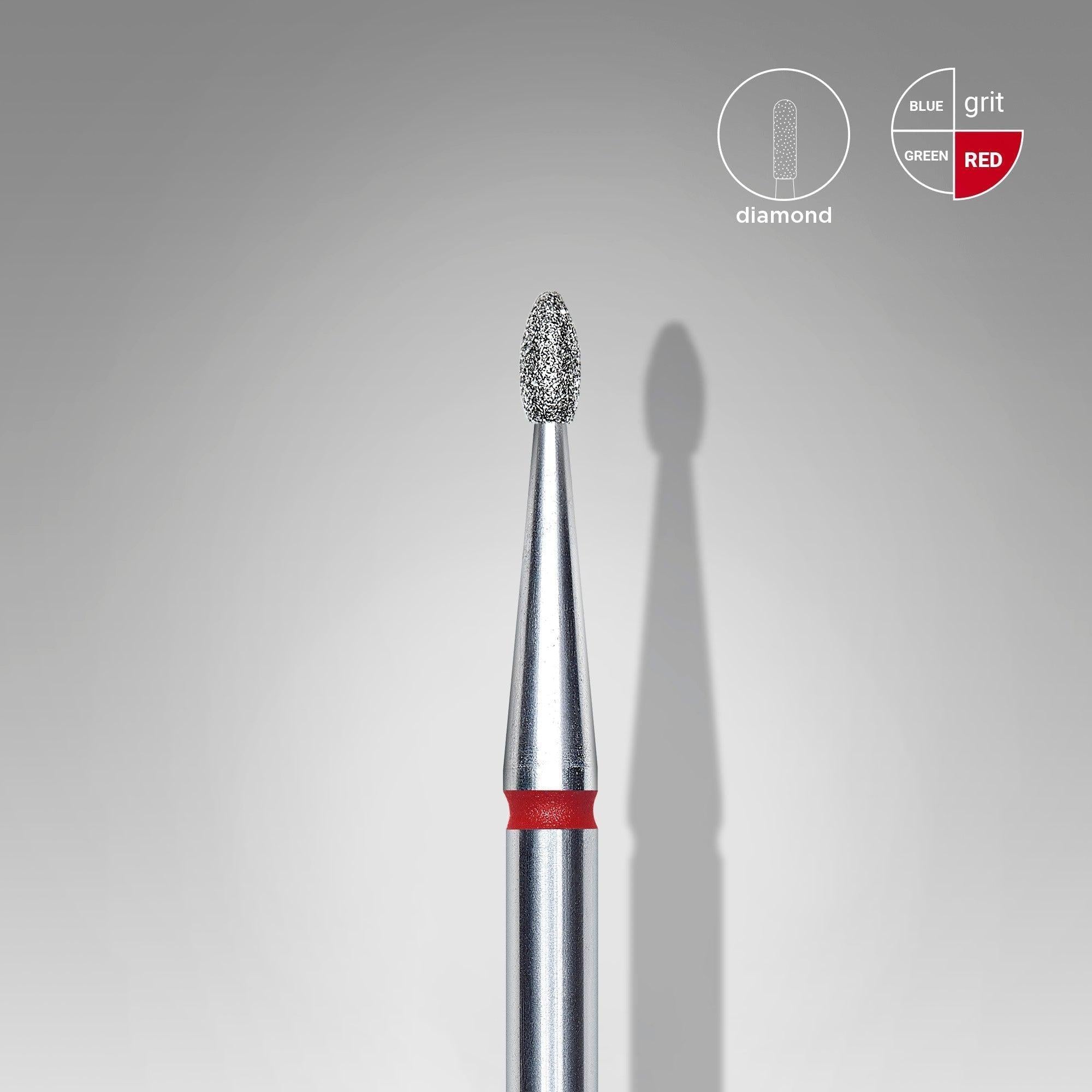 Staleks Diamond Bit - Rounded Bud Red (F) 1.6 / 3.4mm (408)-Drill bit-STALEKS PRO-Gel Essentialz