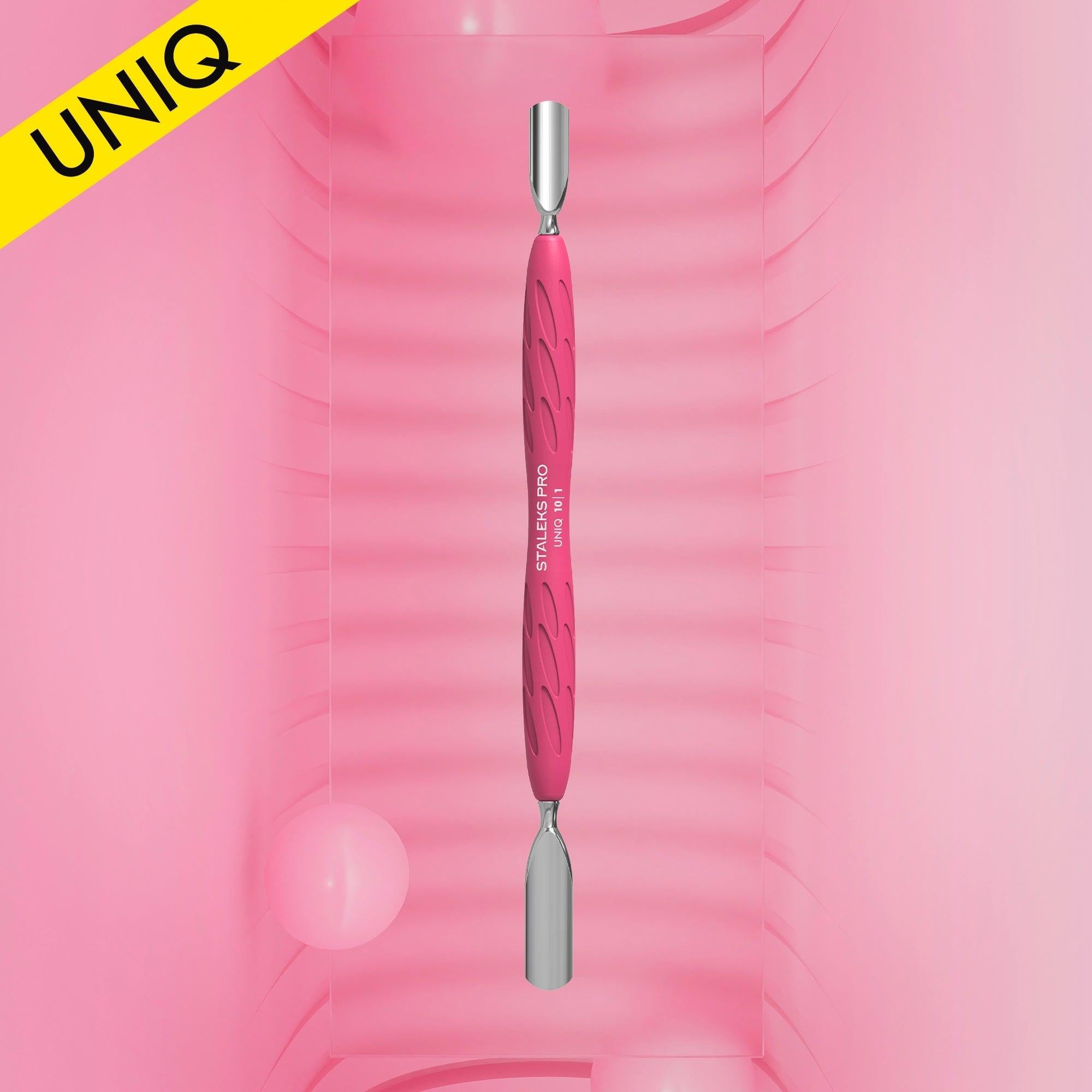 Staleks cuticle pusher, Gummy - UNIQ 10 TYPE 1 (rounded wide and rounded narrow pusher)