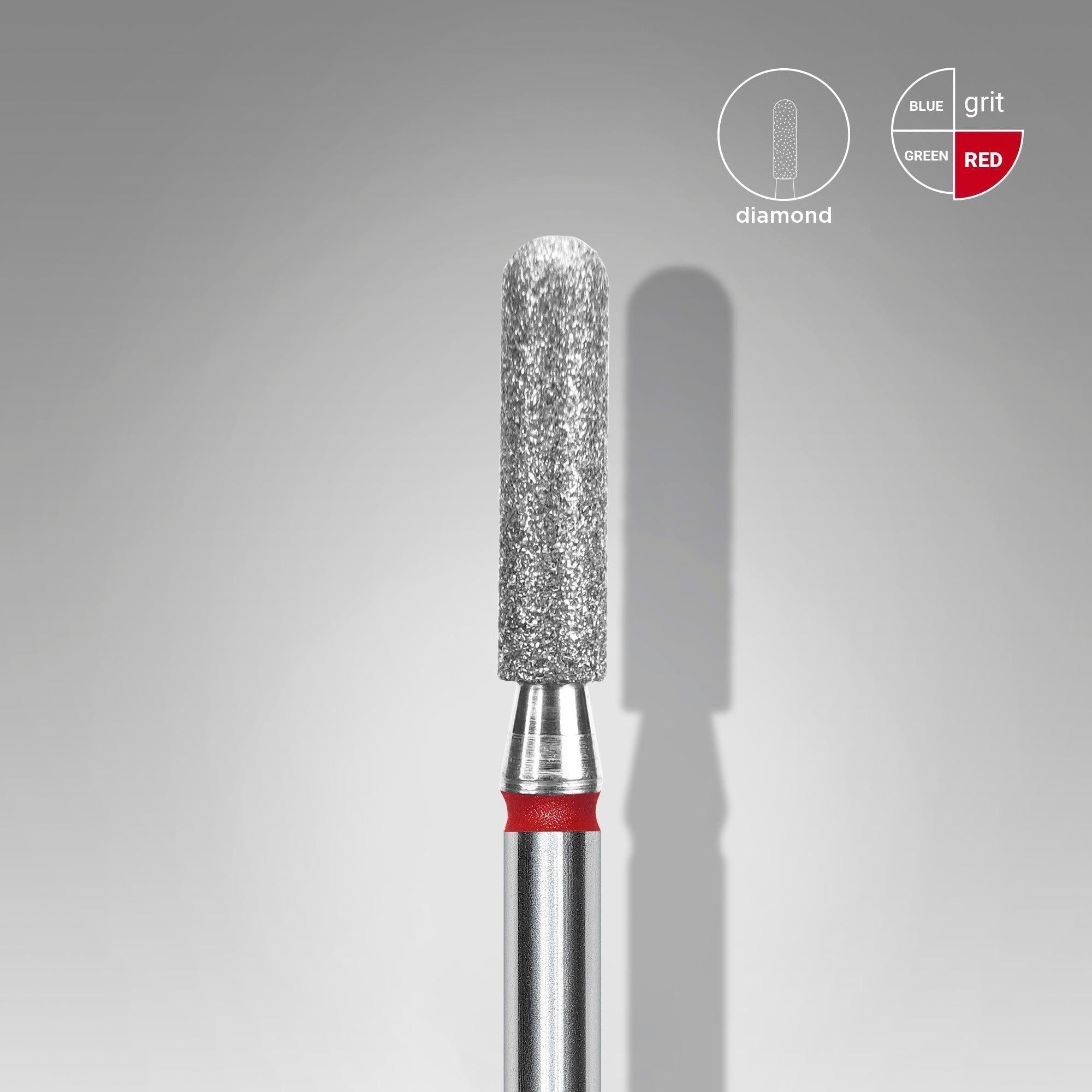 Staleks Diamond Bit - Rounded Cylinder Red (F) 2,5 / 10mm (401)-Drill bit-STALEKS PRO-Gel Essentialz