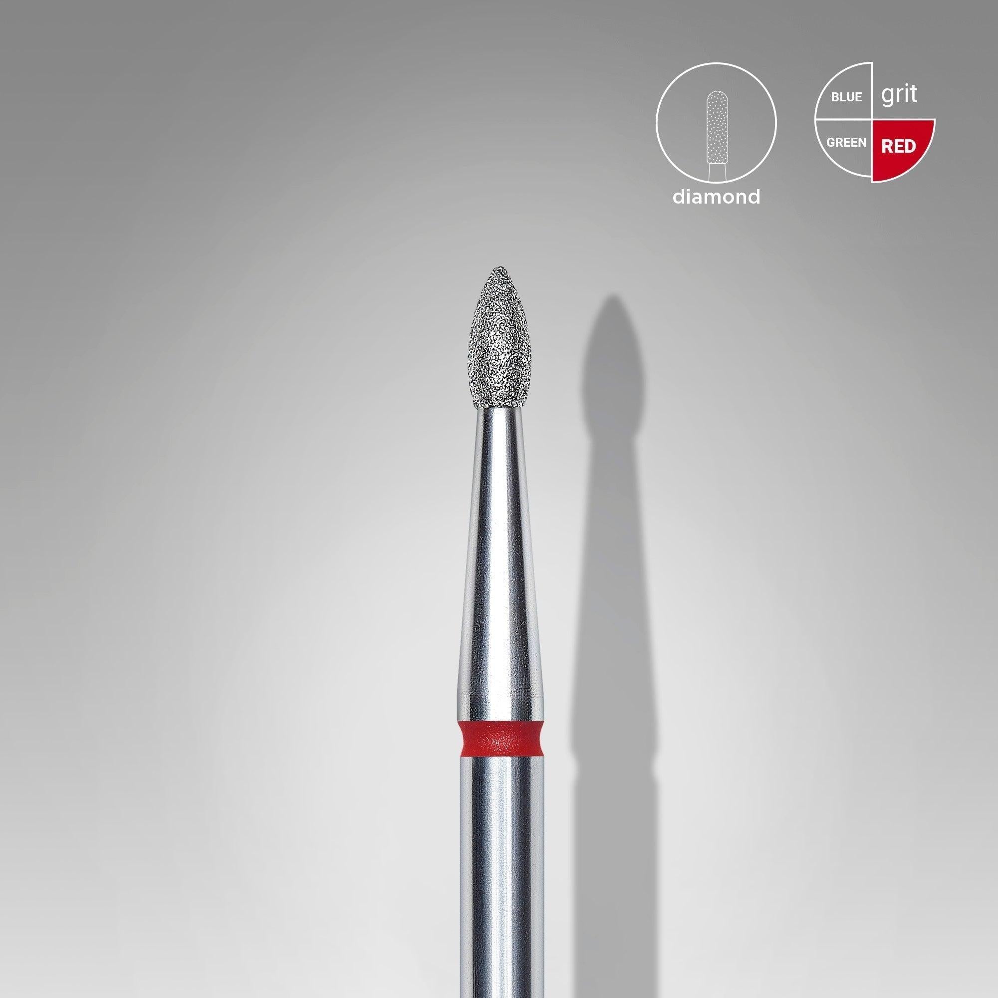 Staleks Diamond Bit - Pointed Bud Red (F) 1.8 / 4mm (410)-Drill bit-STALEKS PRO-Gel Essentialz