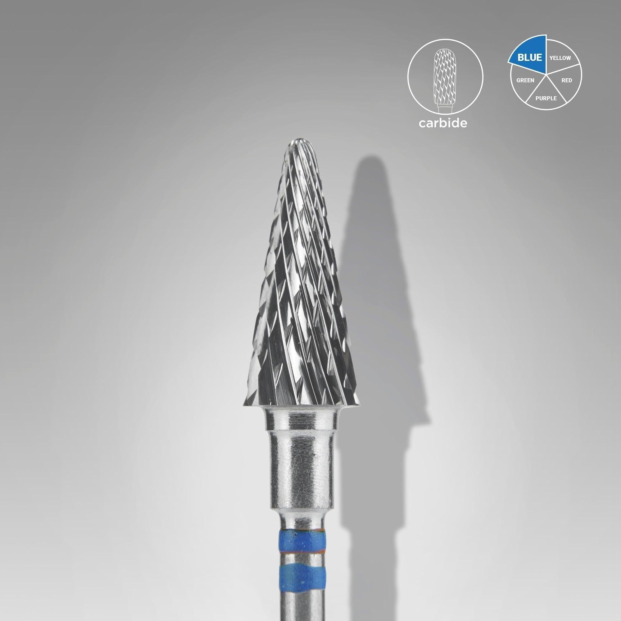 Staleks Carbide Bit - For Left-Handed Users Cone Blue (M) 6/14mm (449)-Drill bit-STALEKS PRO-Gel Essentialz
