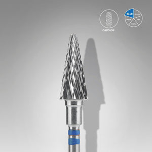 Staleks Carbide Bit - For Left-Handed Users Cone Blue (M) 6/14mm (449)-Drill bit-STALEKS PRO-Gel Essentialz