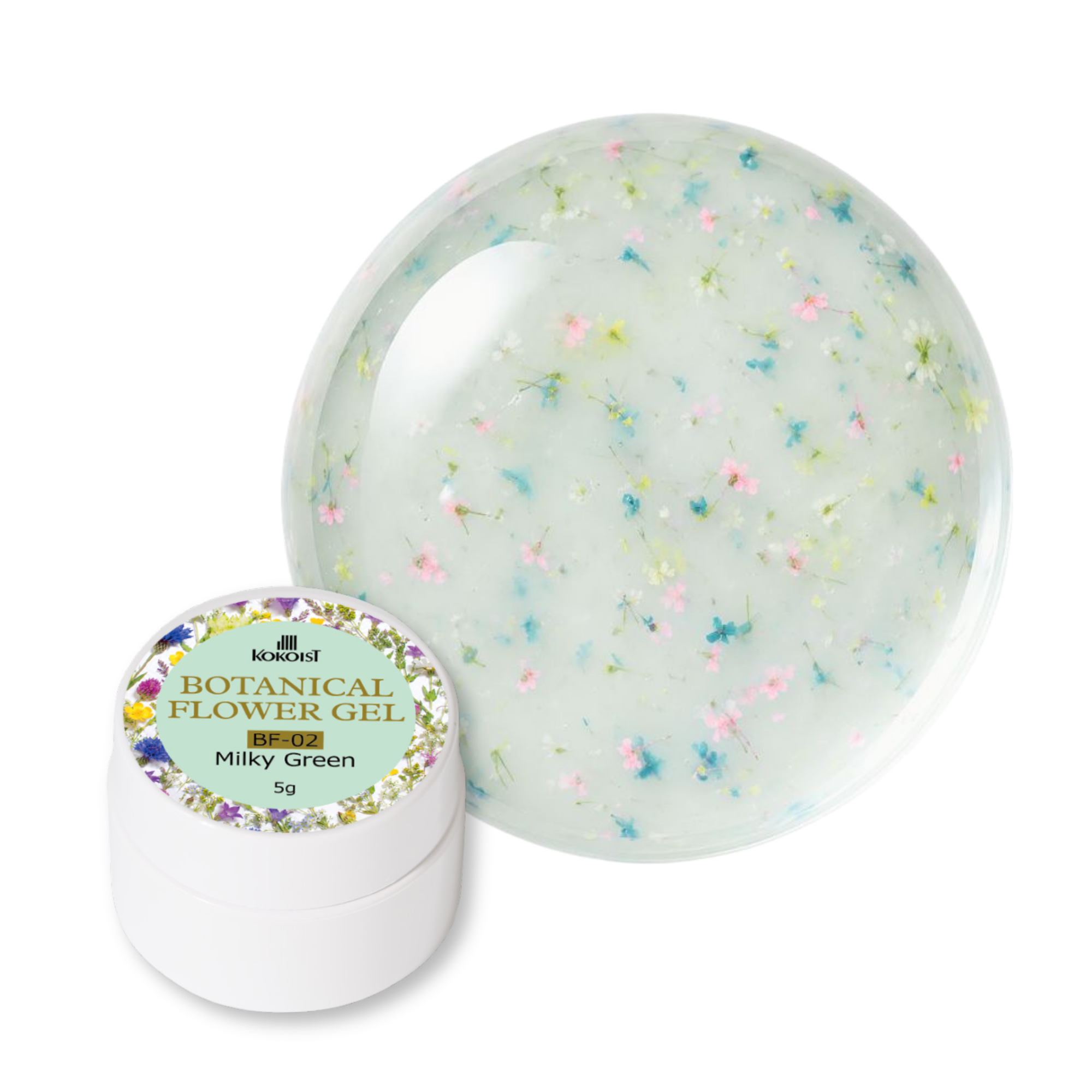 K-BF-02 Botanical Flower Gel - Milky Green