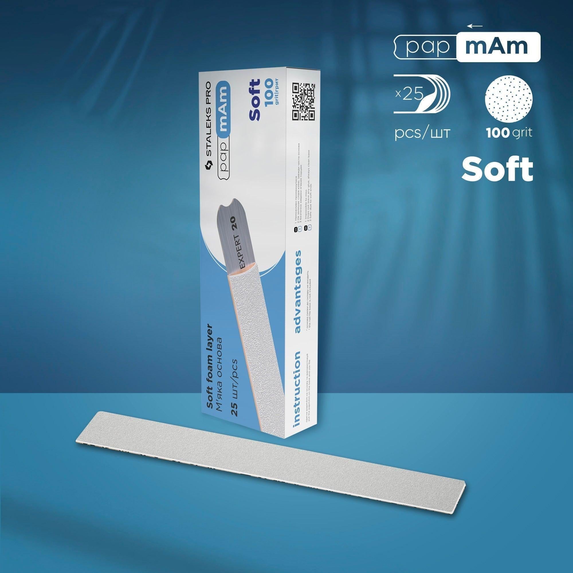 papmAm disposable white files - EXPERT 20 Soft Foam (25 pcs)-Abrasives-STALEKS PRO-100 grit-Gel Essentialz