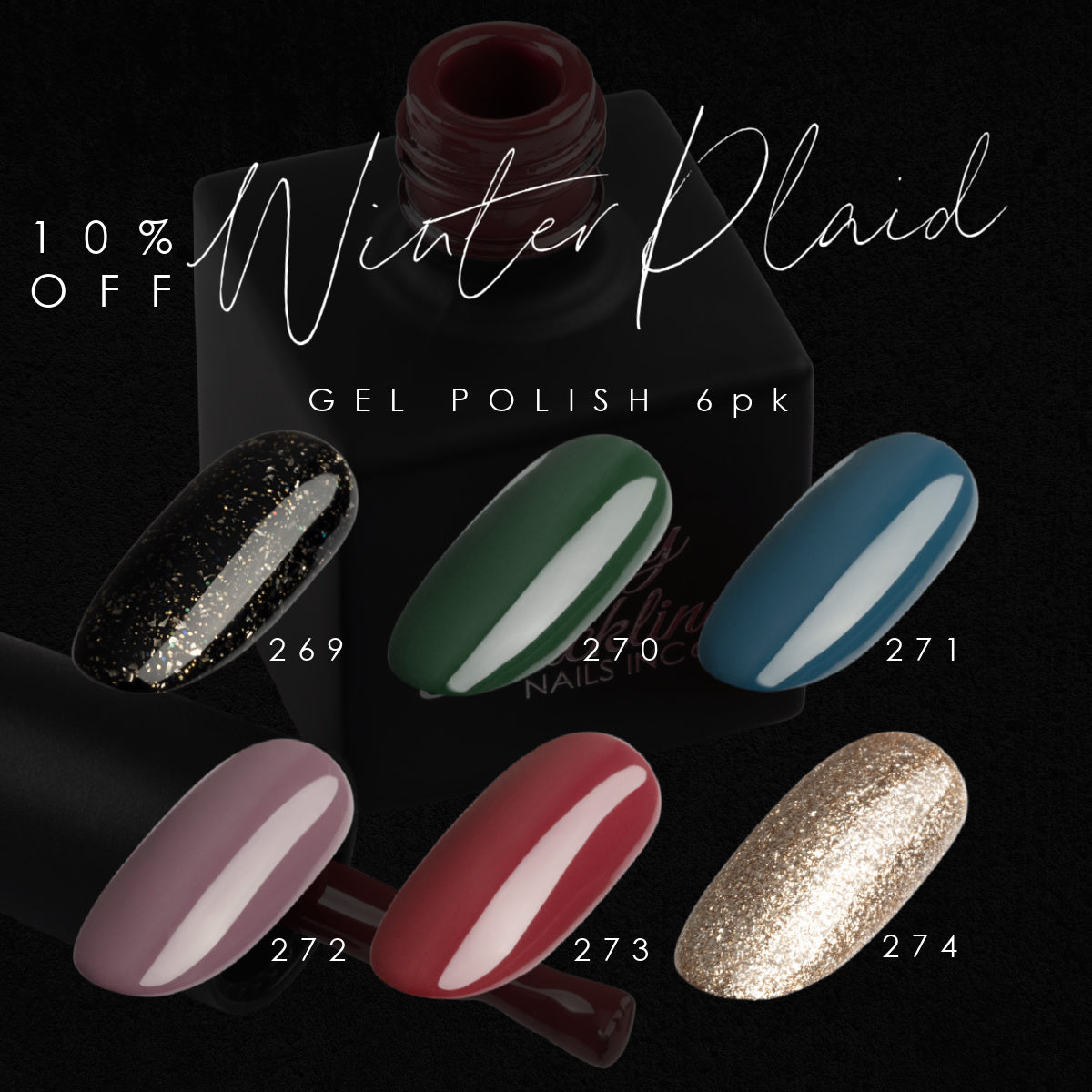 UD Gel Polish - Winter Plaid 6pc Collection 269-274