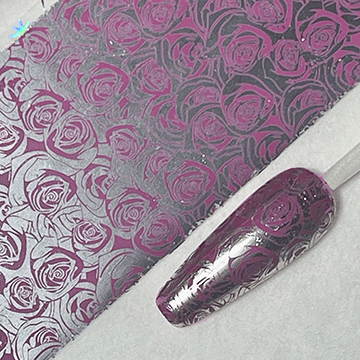 Holo Pink Roses Transfer Foil