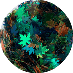 Iridescent Leaves Glitter Shapes