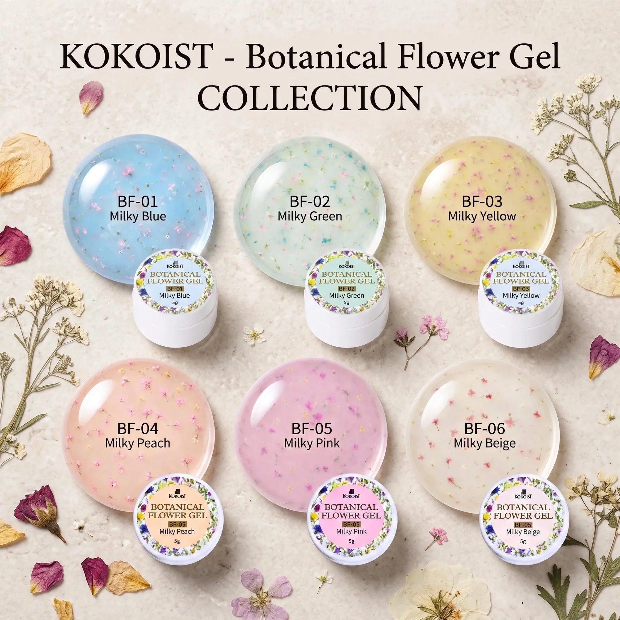 K- Botanical Flower Gel 6pc Series