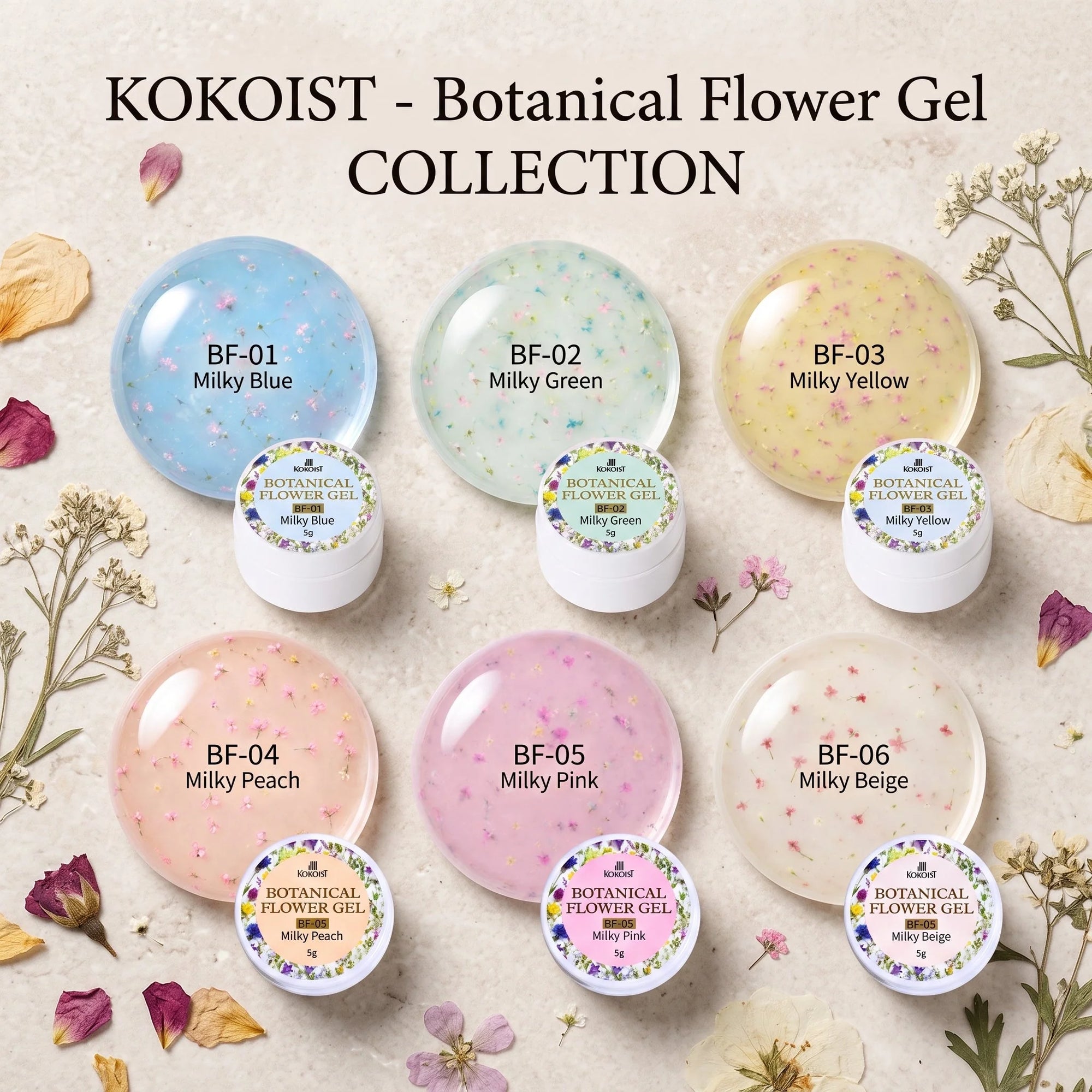 K- Botanical Flower Gel 6pc Series