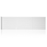 White garage door with a textured pattern on a white background