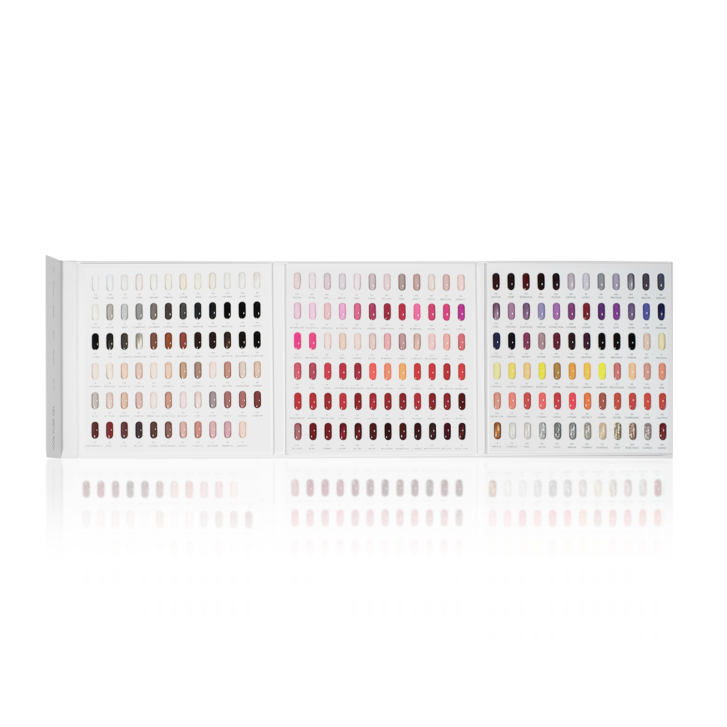 Set of 108 lip swatches on a white background