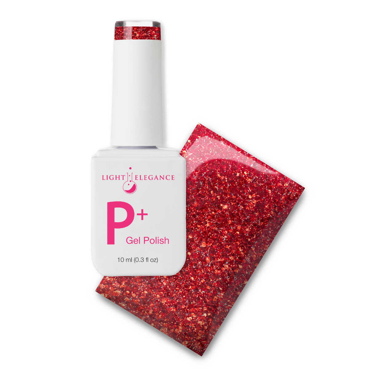 P+ Little Red Sled, Glitter Gel Polish, 10 ml