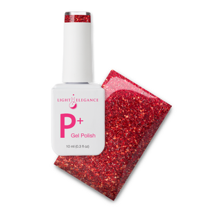 P+ Little Red Sled, Glitter Gel Polish, 10 ml