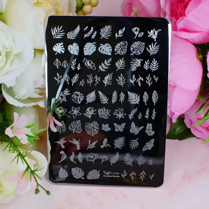 RI- Paradise Garden Stamping Plate-Stamping-Red Iguana LLC-Gel Essentialz