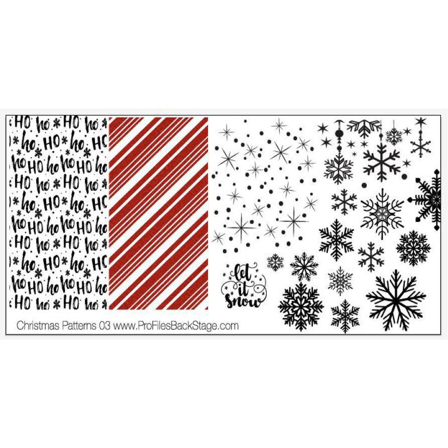 PF Stamping Plate Christmas Patterns 3 - Gel Essentialz