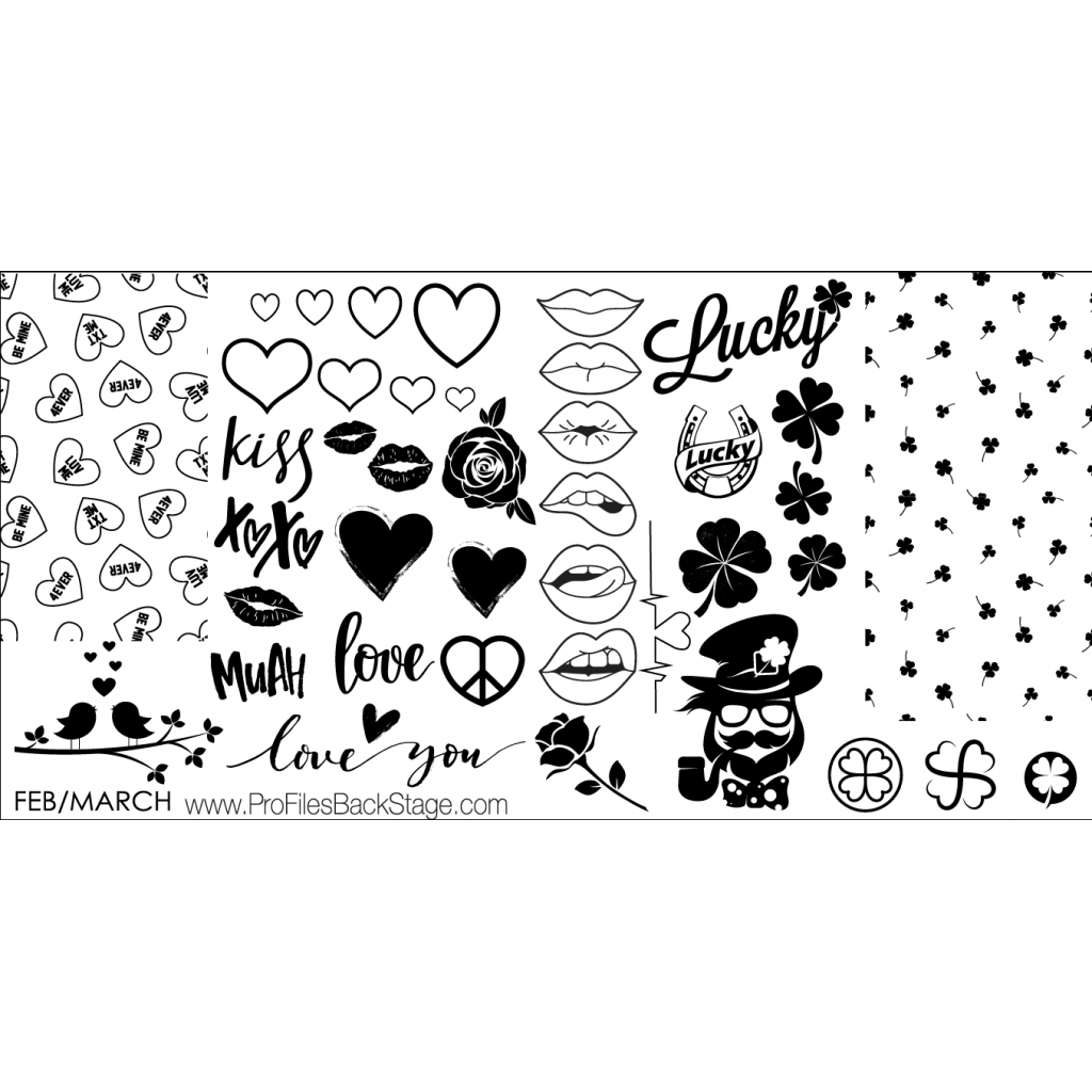 PF Stamping Plate FEB/MARCH Valentines Day / St.Patricks Day