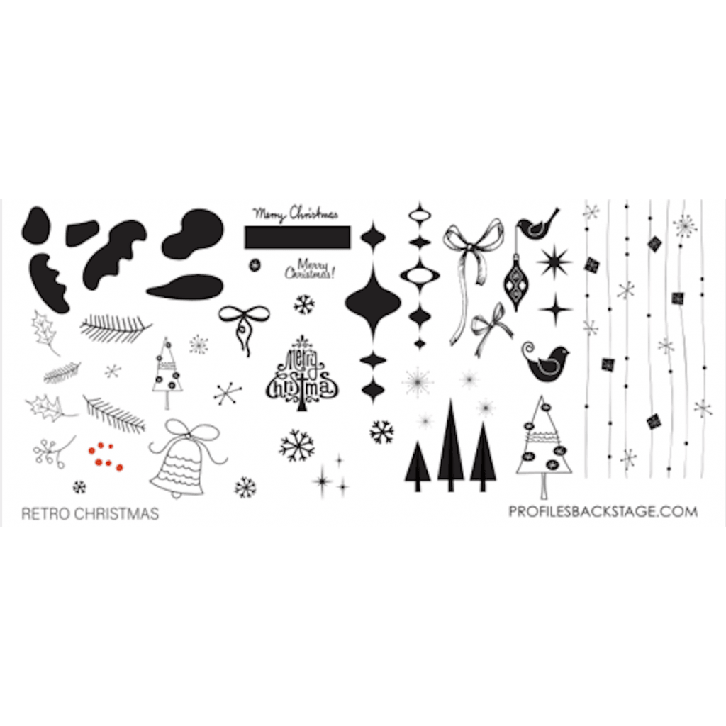 PF Stamping Plate Retro Christmas