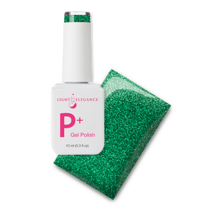 P+ Emerald Green, Glitter Gel Polish, 10 ml