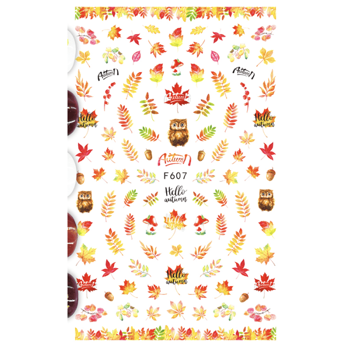 Pasties Decals - Autumn 607 (Owls and Leaves)