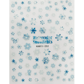 Pasties Decals - Blue Watercolor Snowflakes