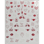 Pasties Decals - Holo Red Lovebirds (D)