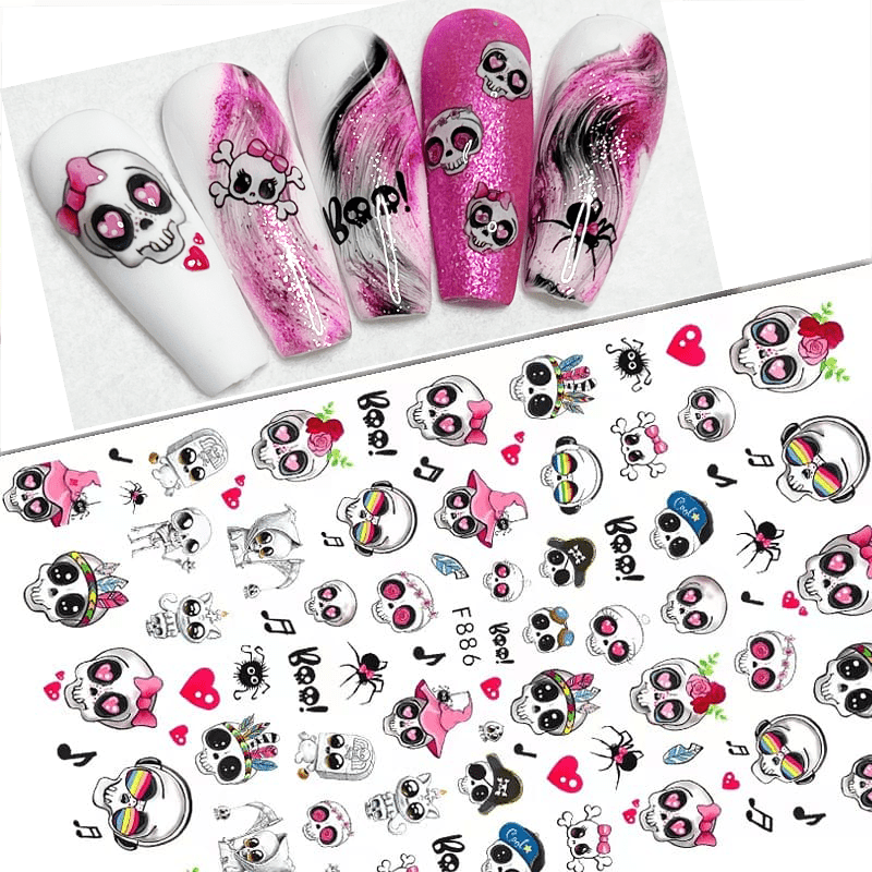 Pasties Decals - Pink Skulls