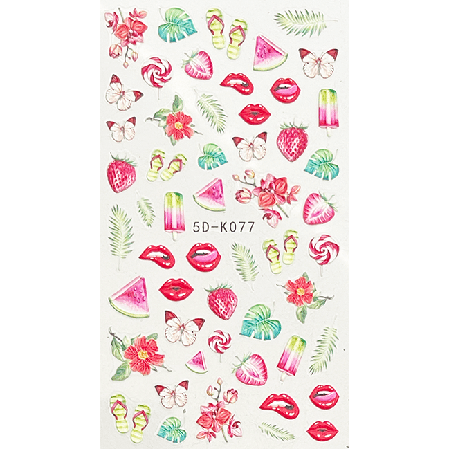 Pasties Textured 5D Decals - Strawberries