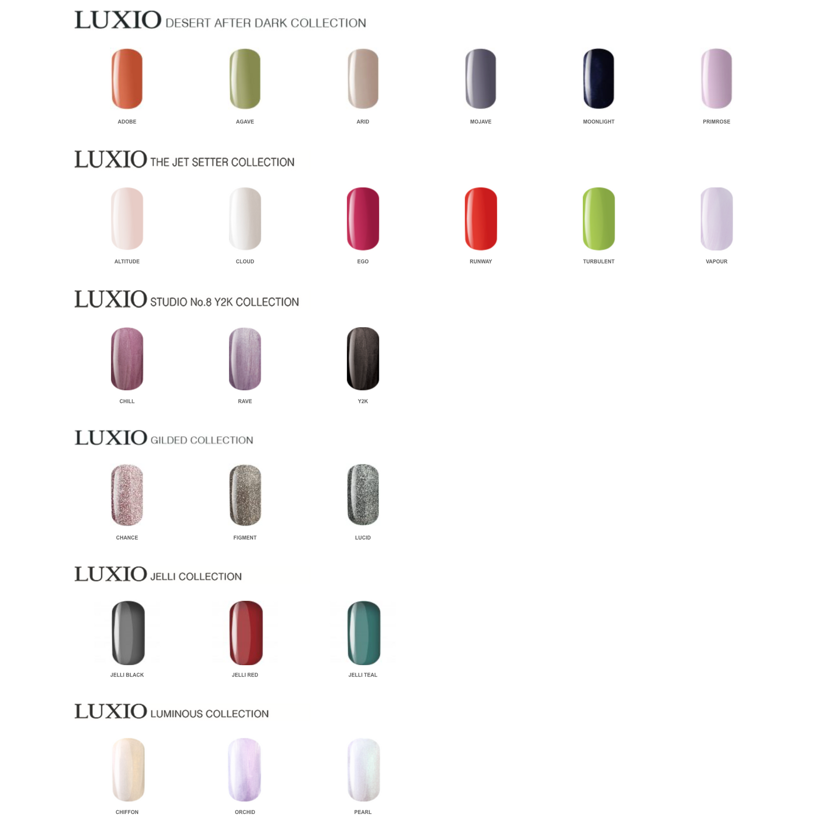 2023 Luxio Full Colour Collection with Swatch Book (updated 09/2023)