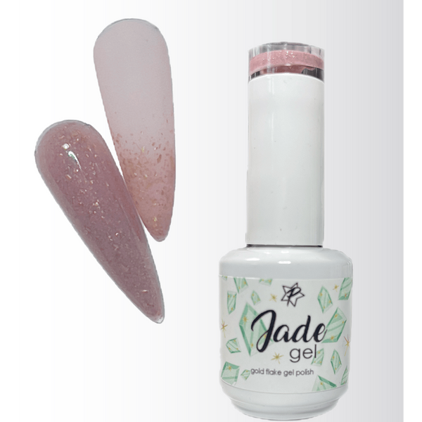 Jade with gold flakes, By Nails Colure & Spa