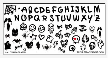 PF Stamping Plate - Halloween Graffiti