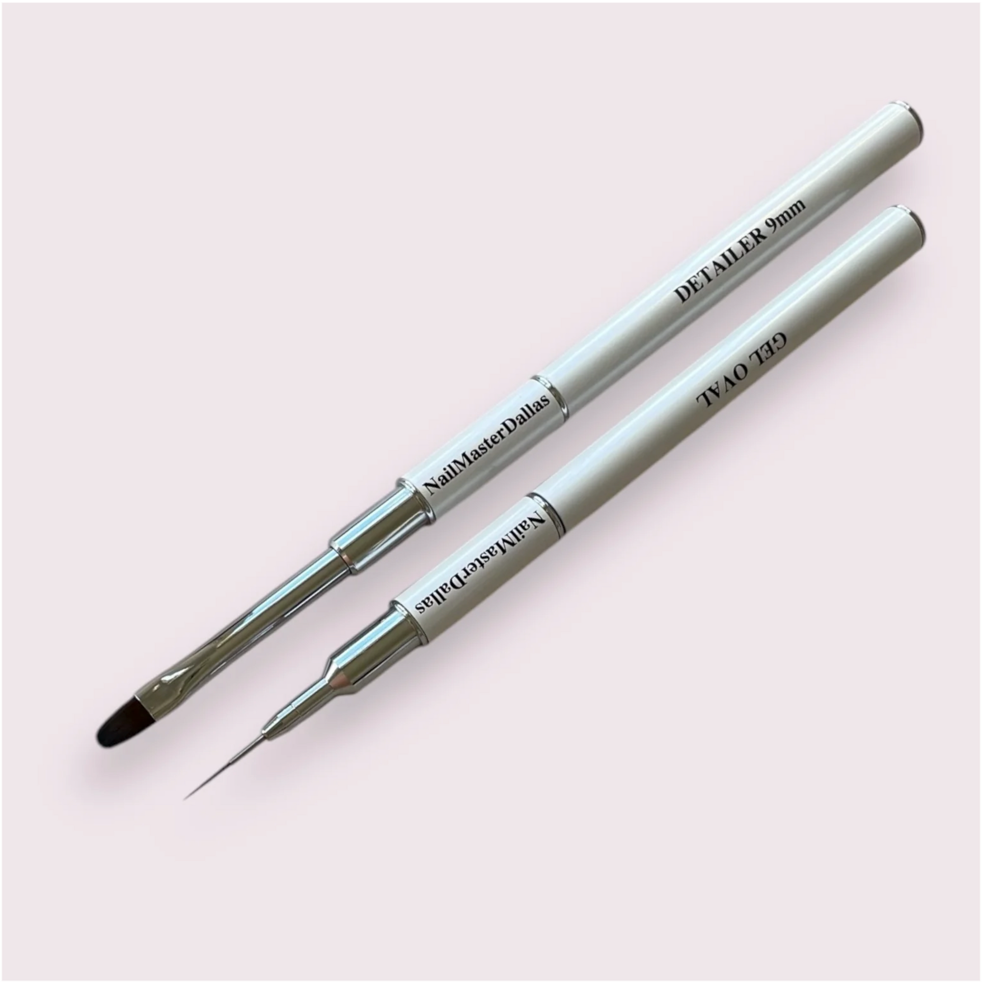 NMD Dual Brush - 9mm Detailer & Oval 6 Flat (White Handle)