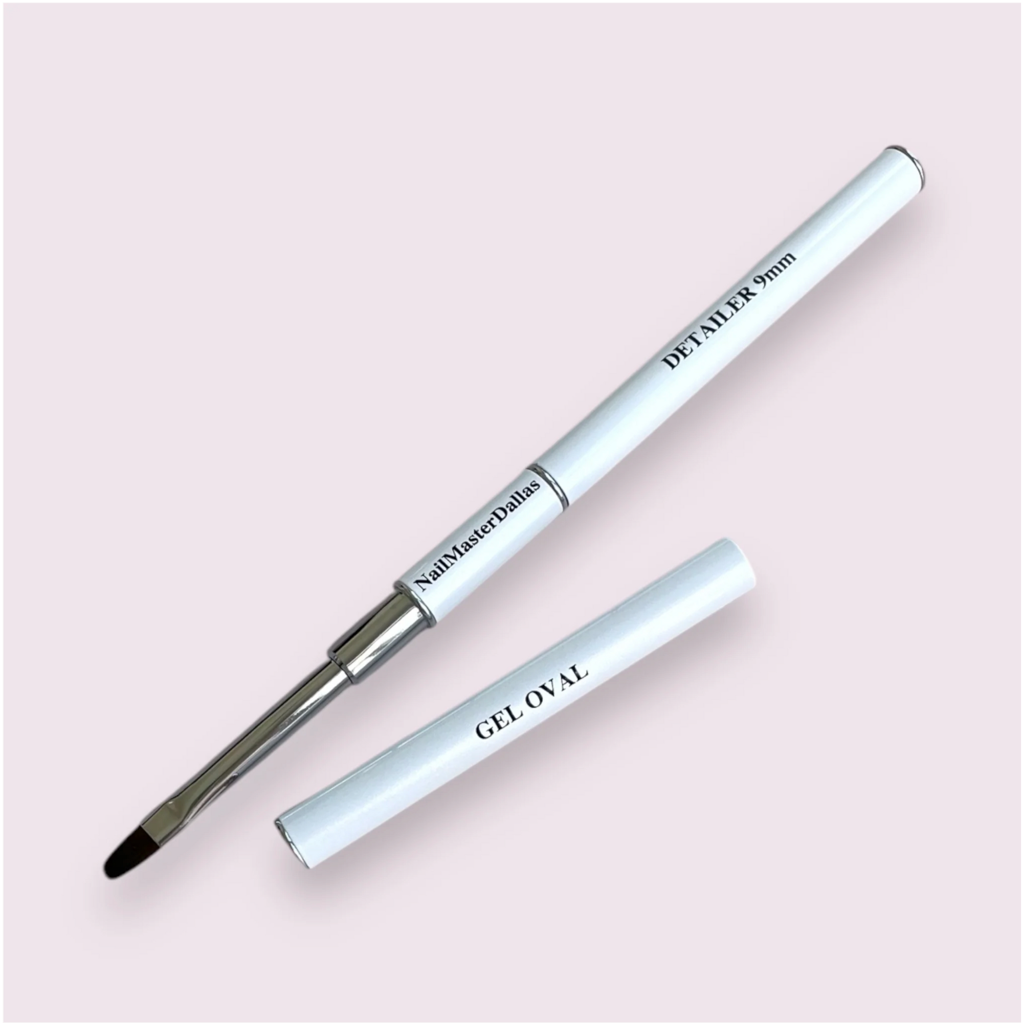 NMD Dual Brush - 9mm Detailer & Oval 6 Flat (White Handle)