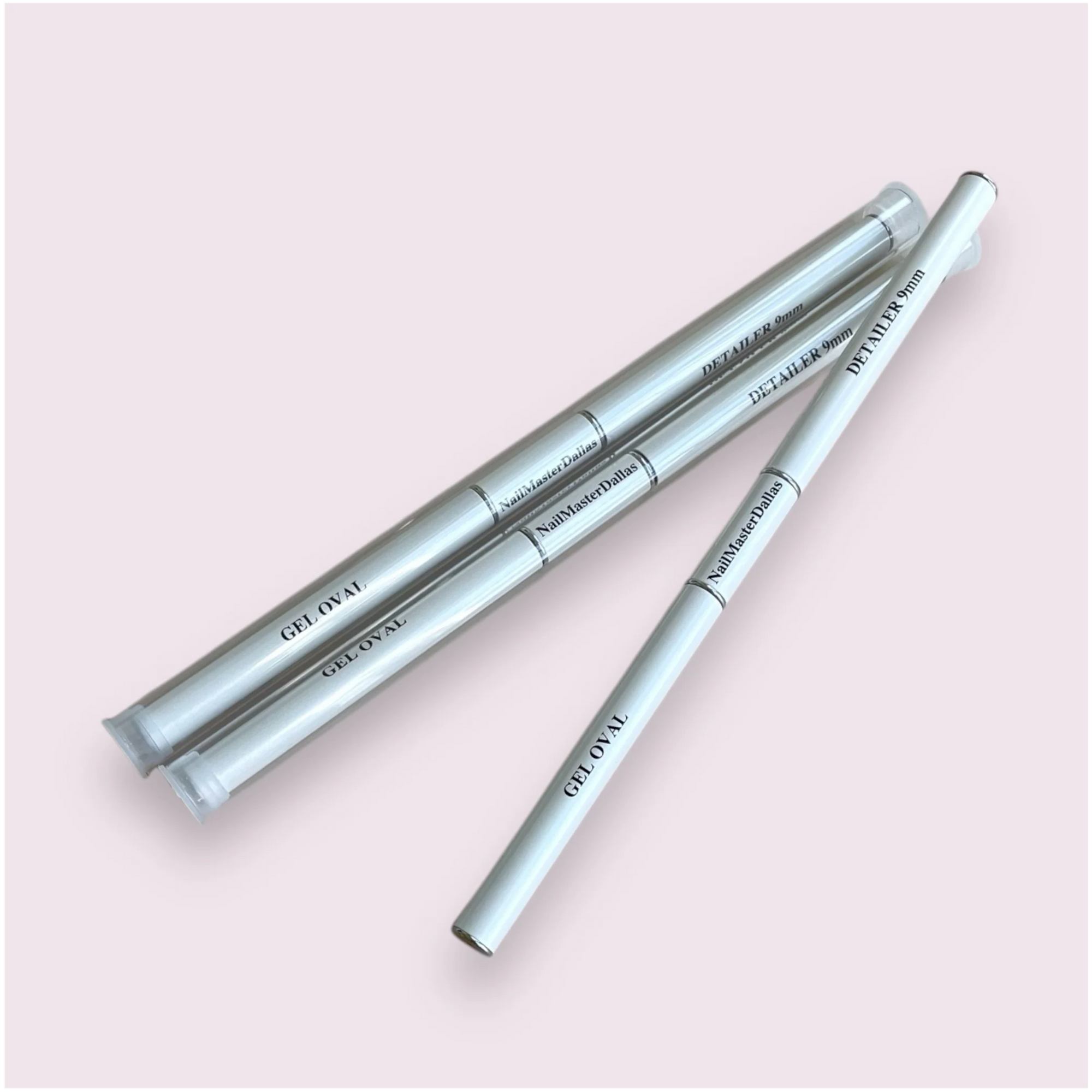 NMD Dual Brush - 9mm Detailer & Oval 6 Flat (White Handle)