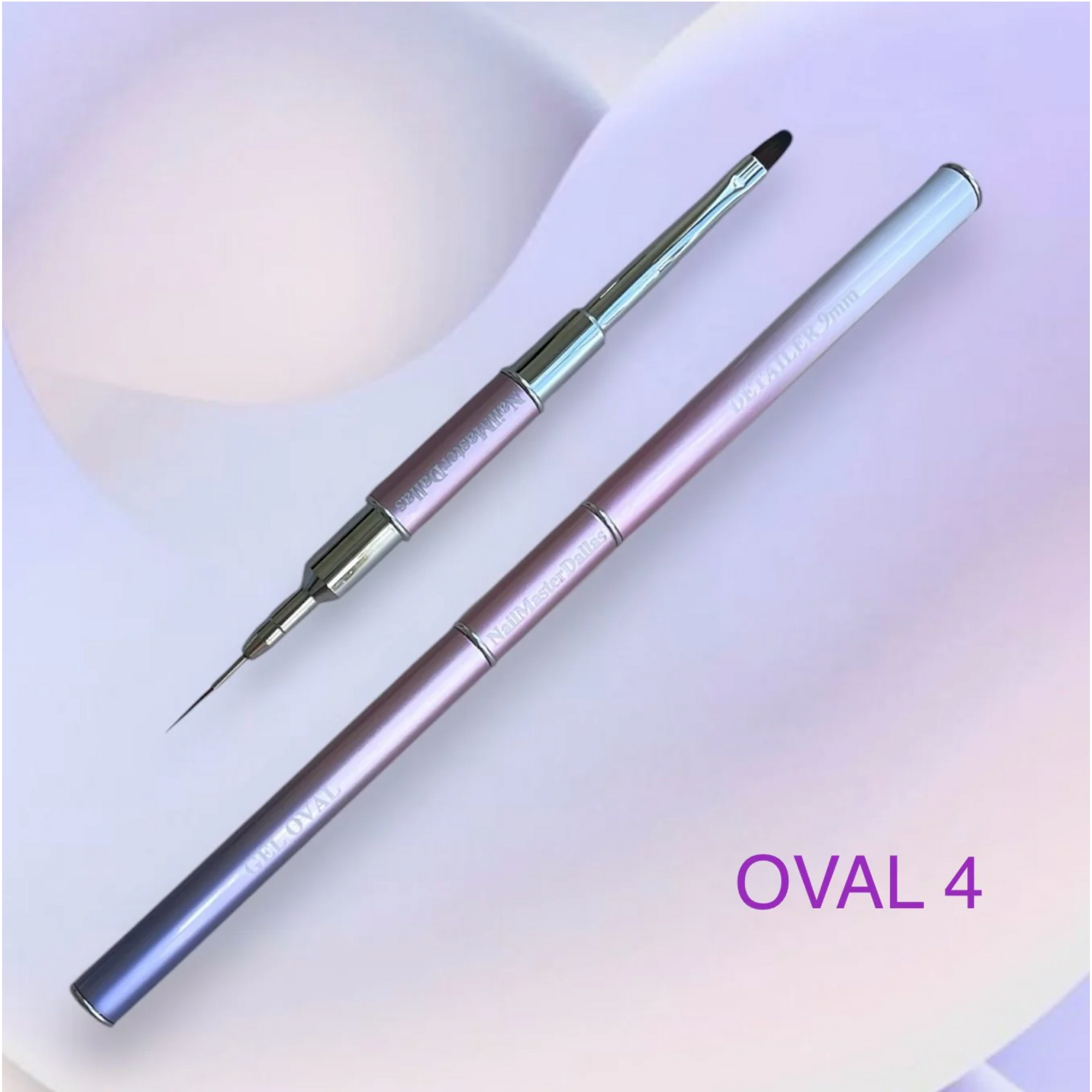 NMD Dual Brush - 9mm Detailer & Oval 4 Flat (Purple Ombre Handle)